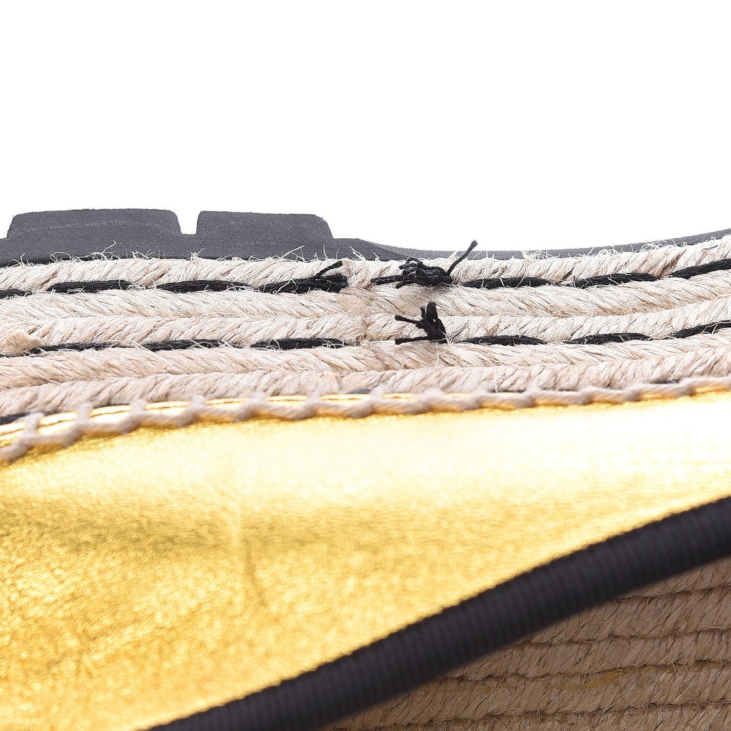 Metallic Calfskin Sylvie Platform Espadrilles 39.5 Gold