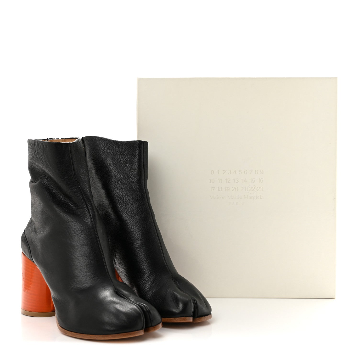 Maison Margiela Nappa Tabi Ankle 80mm Boots 37 Black Orange 9 of 9