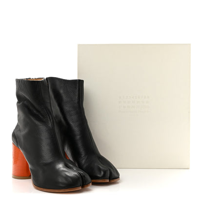 Maison Margiela Nappa Tabi Ankle 80mm Boots 37 Black Orange 9 of 9