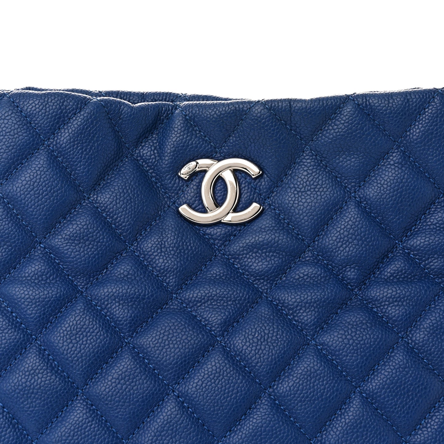 Caviar Quilted Easy Zip Tote Cobalt Blue