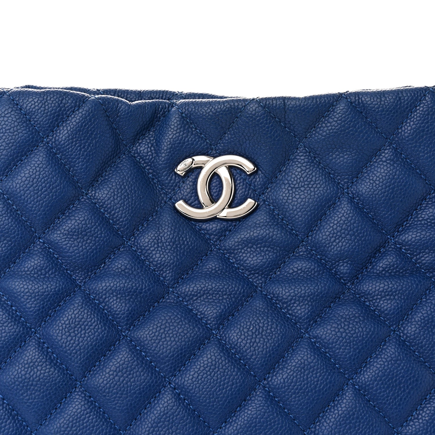 Chanel Caviar Quilted Easy Zip Tote Cobalt Blue 8 of 12