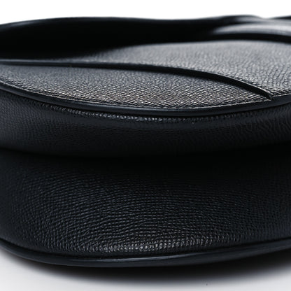 Christian Dior Grained Calfskin Saddle Bag Black 9 of 11