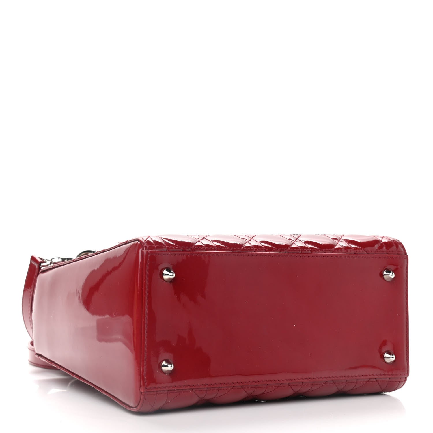 Christian Dior Patent Cannage Medium Lady Dior Red 5 of 12