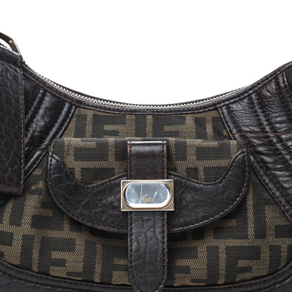 Fendi Zucca Nappa Nuvolata Vitello Tortuga Medium Spy Hobo Tobacco Moro 8 of 12
