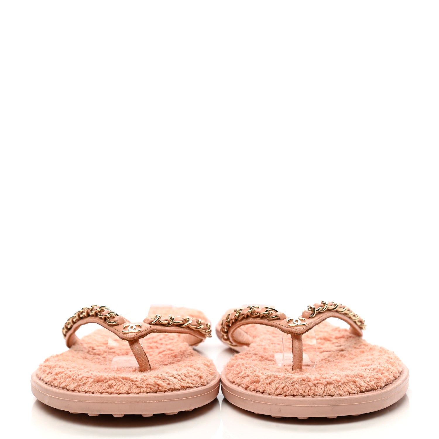 Chanel Calfskin CC Chain Thong Sandals 37 Pink 2 of 10