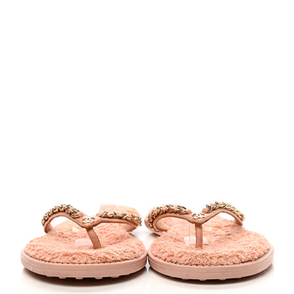 Chanel Calfskin CC Chain Thong Sandals 37 Pink 2 of 10