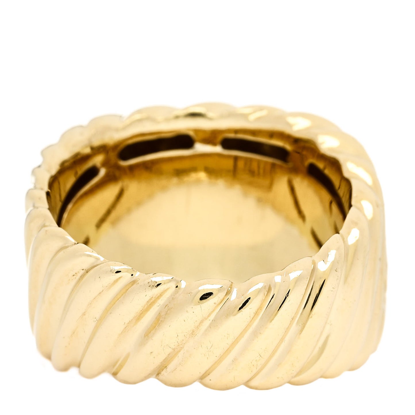 18K Yellow Gold Cable Cigar Band Ring 51 5.75