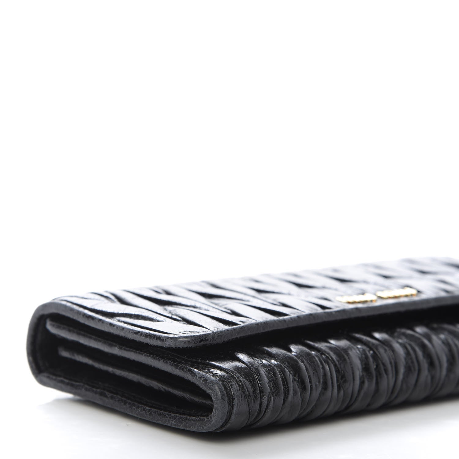 Miu Miu Nappa Matelasse Flap Wallet Black 6 of 10