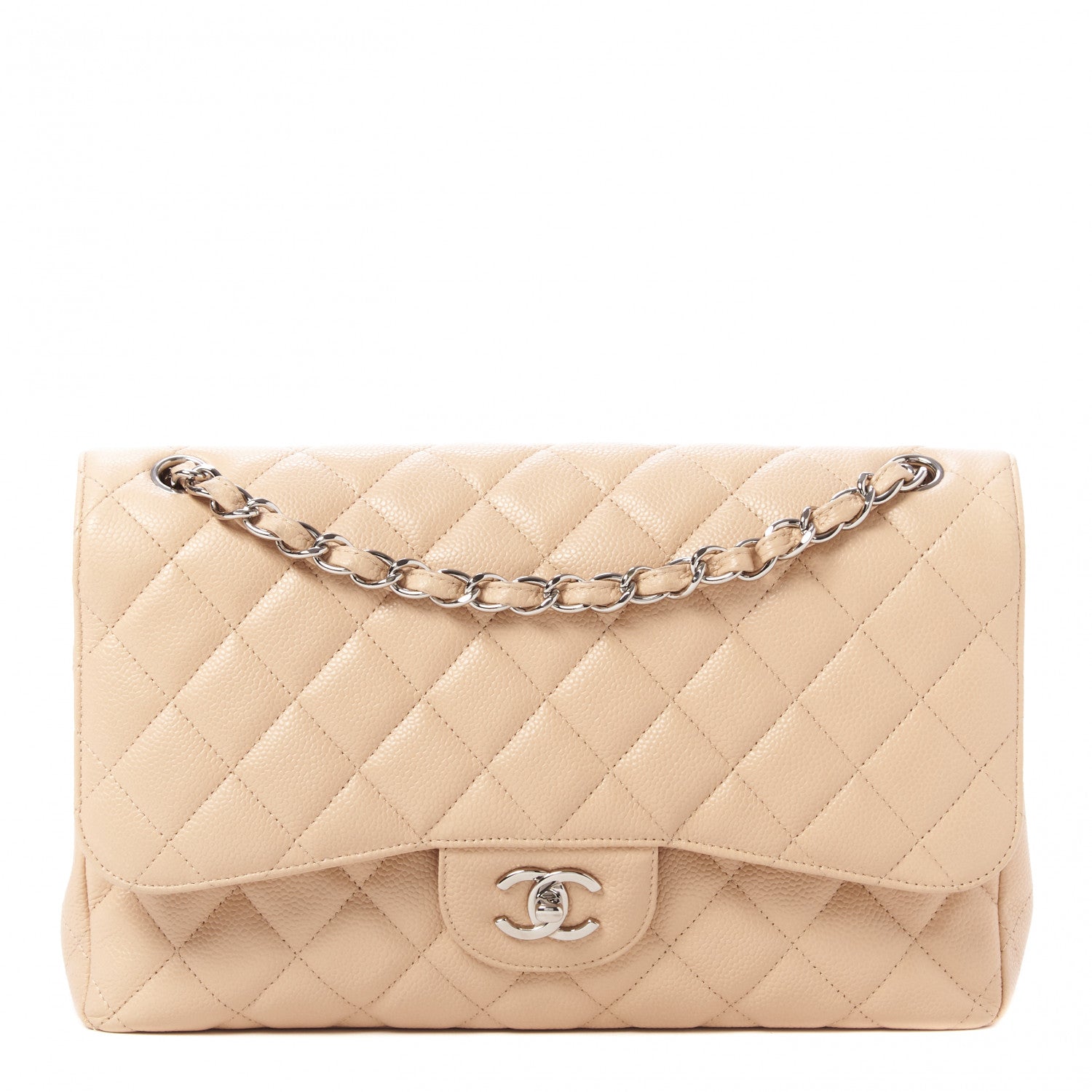 Chanel Caviar Quilted Jumbo Double Flap Beige Clair 1 of 11