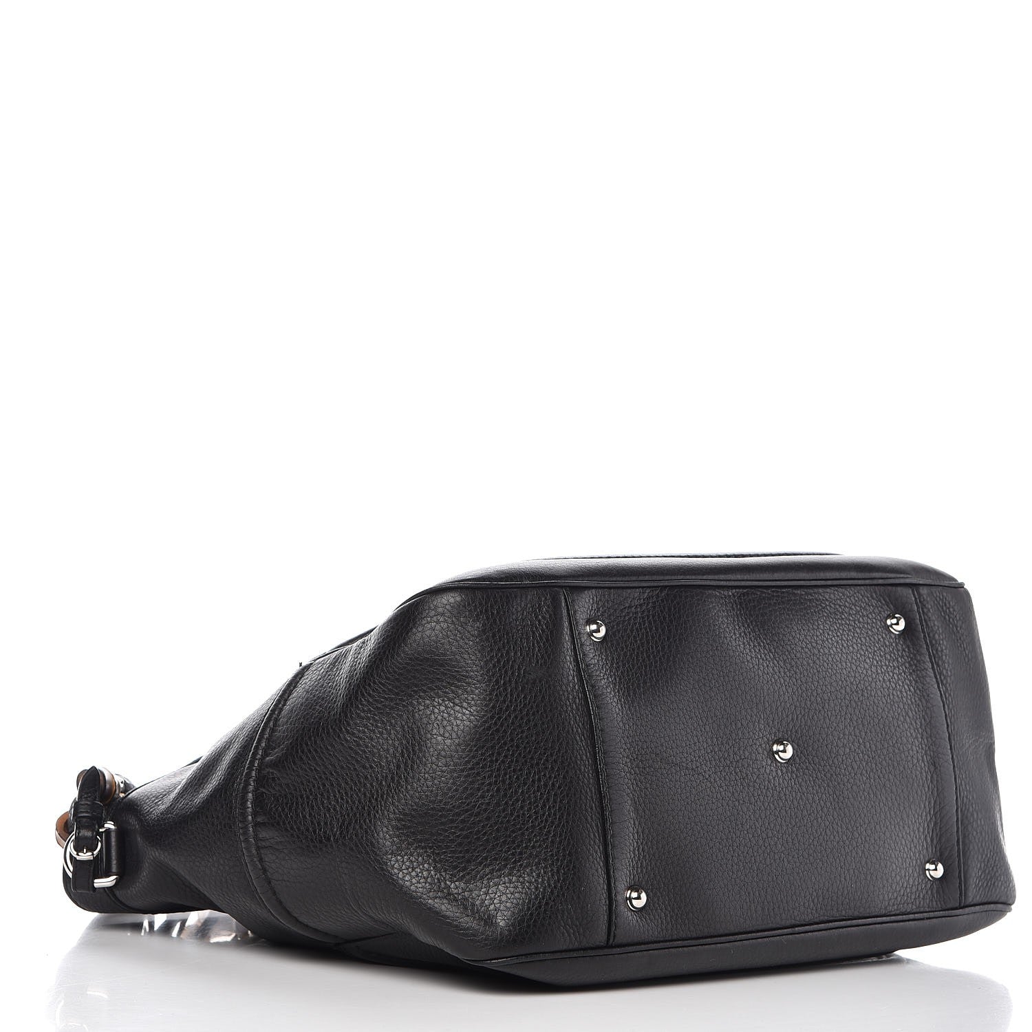 Gucci Calfskin New Bamboo Medium Tassel Tote Black 4 of 12
