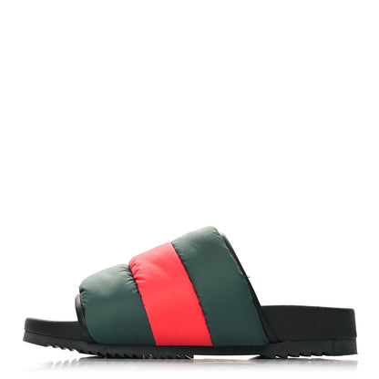 Gucci Nylon Web Womens Slide Sandals 37 Black Green Red 1 of 10