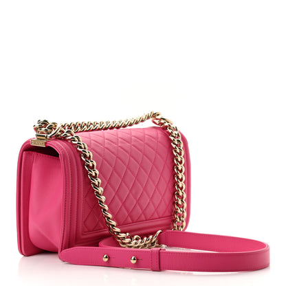 Chanel Calfskin Quilted Medium Boy Flap Fuchsia 3 of 10