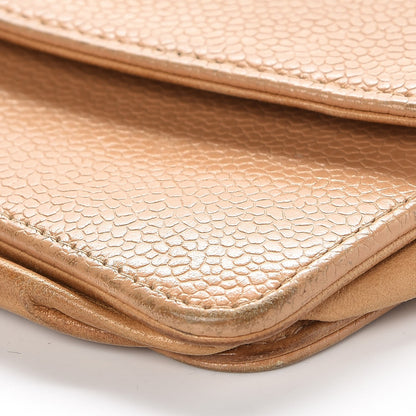 Chanel Caviar Timeless CC Wallet On Chain WOC Beige 15 of 16