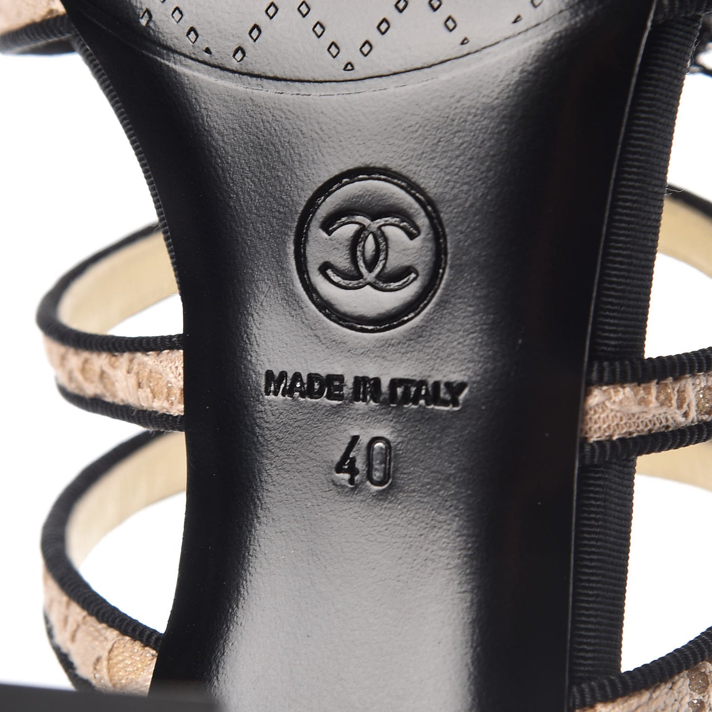 Lace Bow Sandals 40 Beige Black