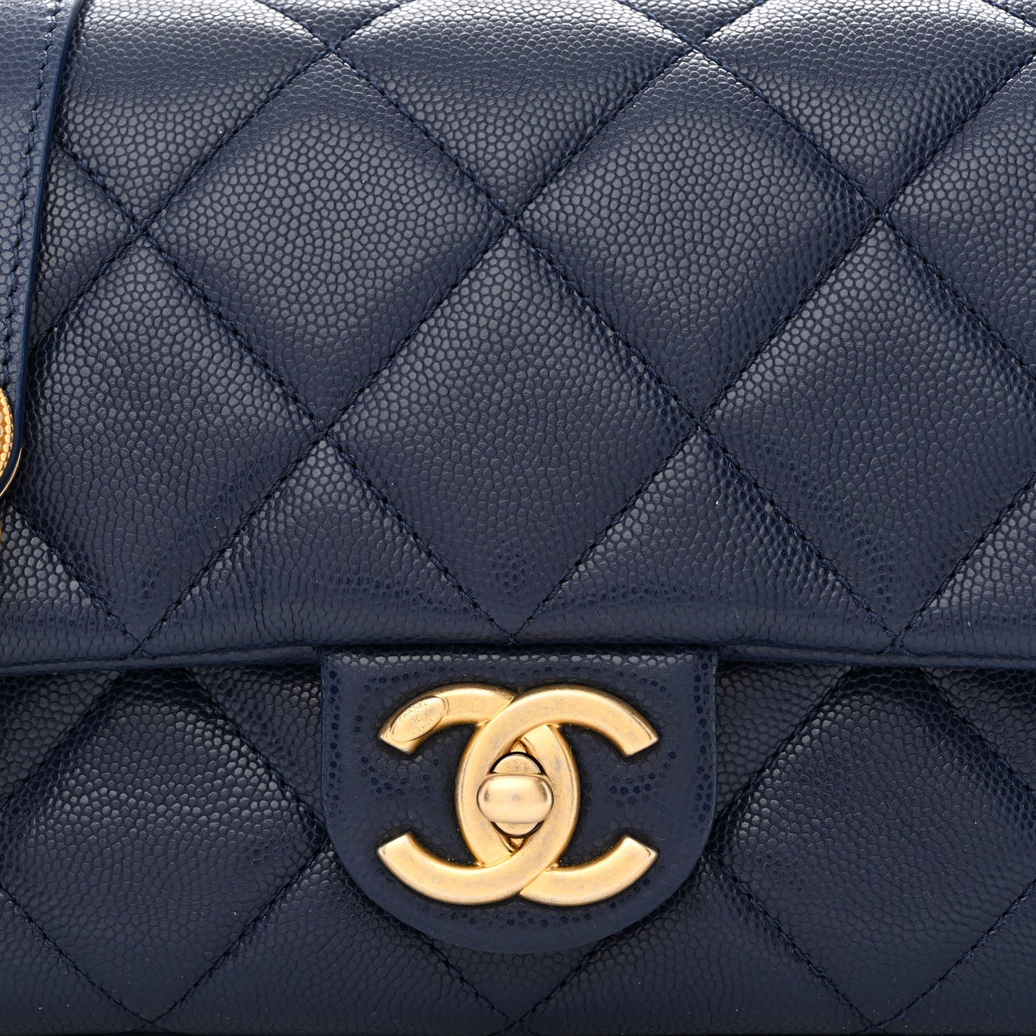 Chanel Caviar Quilted Small Twist Your Buttons Flap Blue 8 of 12