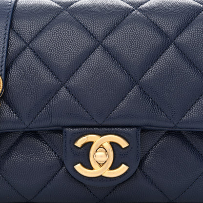 Chanel Caviar Quilted Small Twist Your Buttons Flap Blue 8 of 12