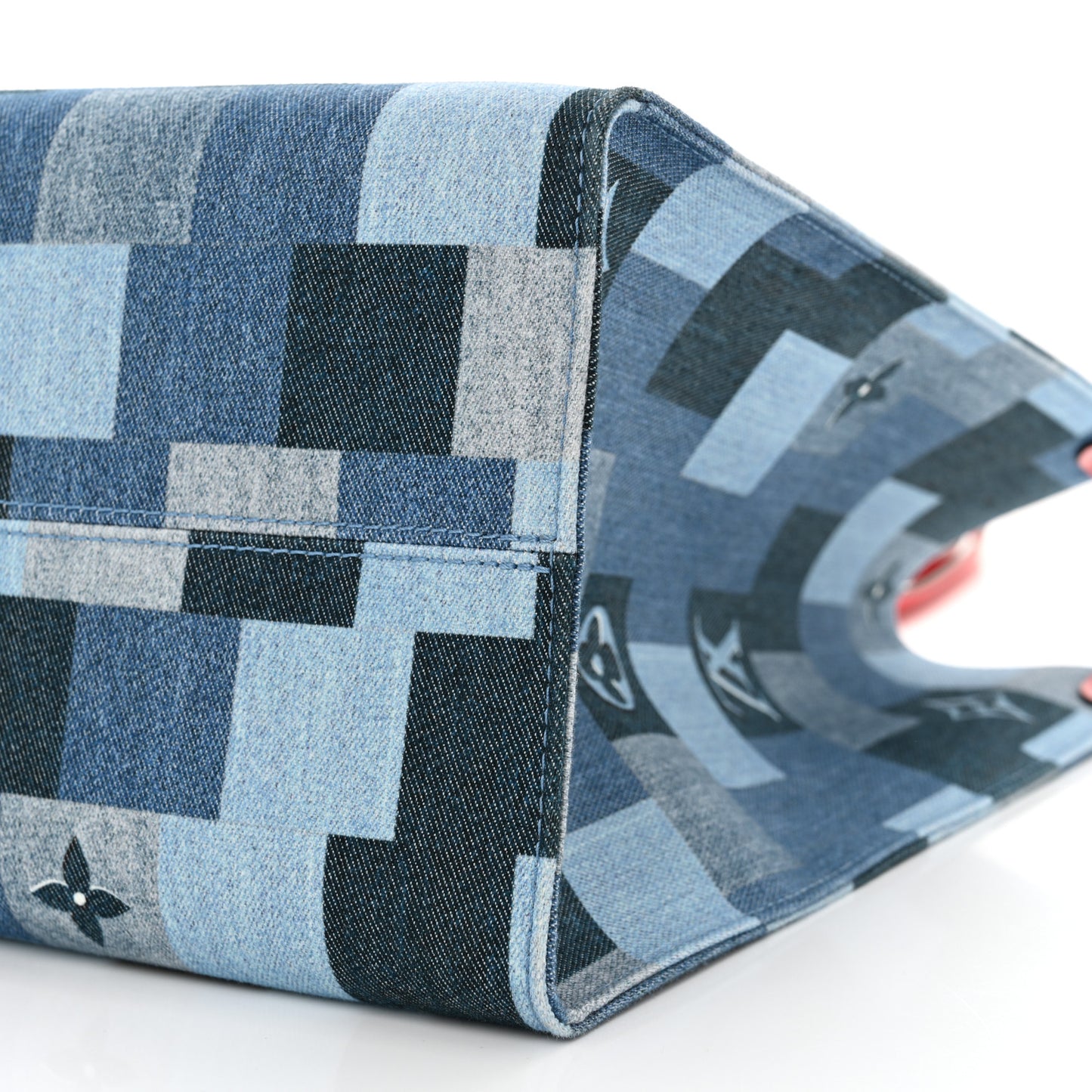 Denim Damier Monogram Onthego Blue Rouge