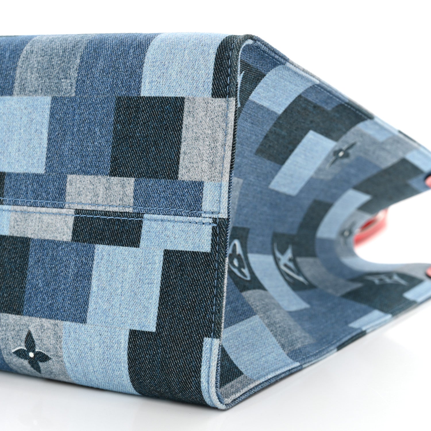 Louis Vuitton Denim Damier Monogram Onthego Blue Rouge 9 of 9