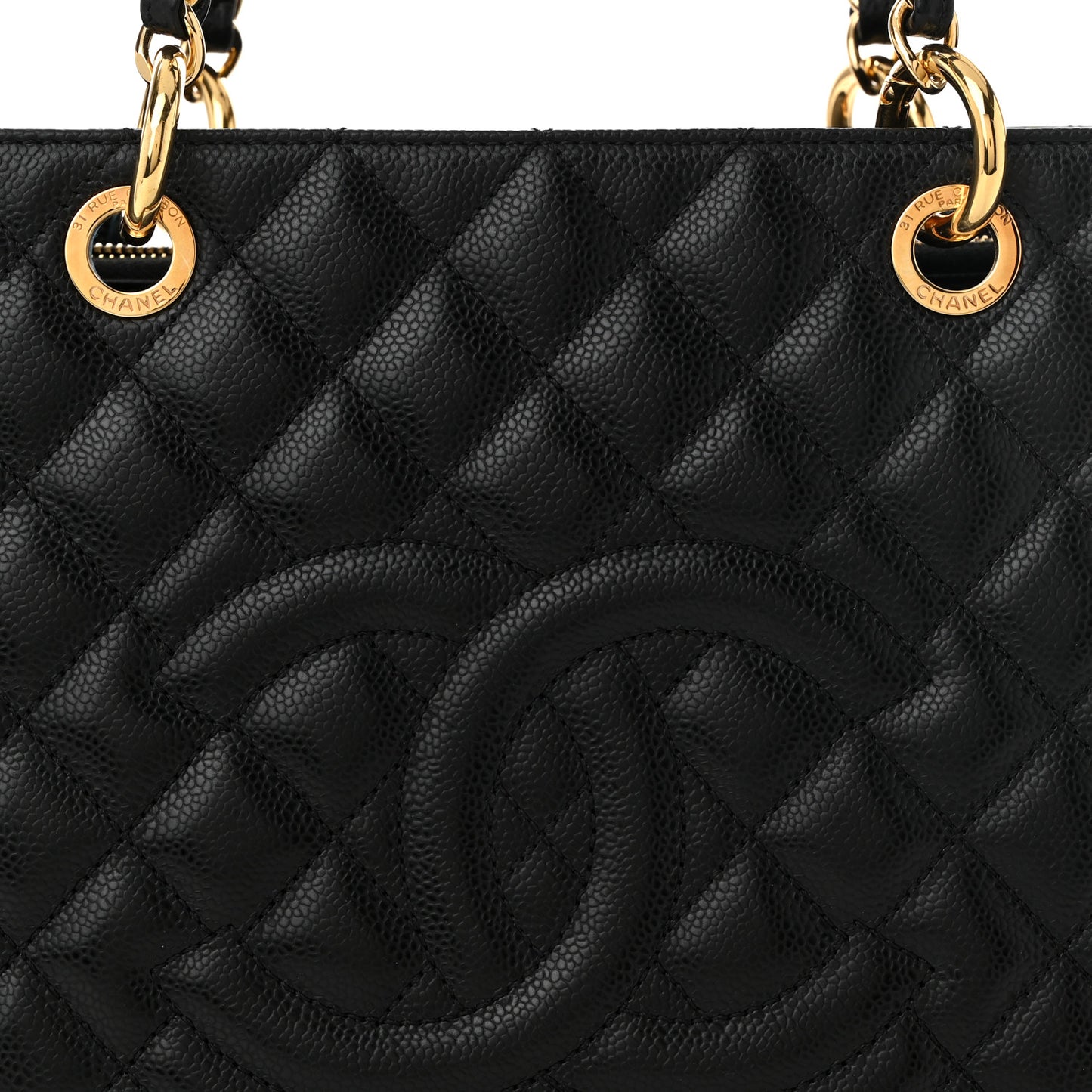 Quilted Grand Shopping Tote GST Black