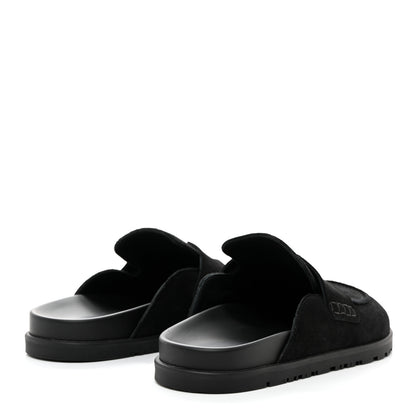 Hermes Suede Calfskin Go Mules 38 Black 4 of 9