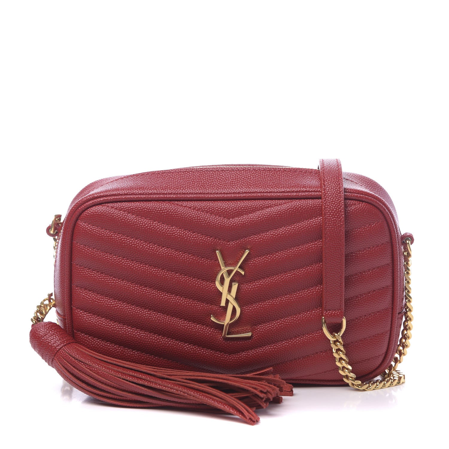 Saint Laurent Grain De Poudre Matelasse Monogram Mini Lou Camera Bag Eros Red 1 of 11