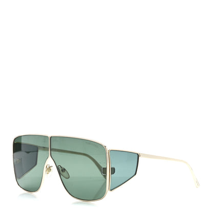 Tom Ford Square Spector Sunglasses TF 708 Green Gold 1 of 8