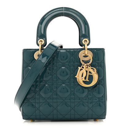 Christian Dior Patent Cannage Small Lady Dior Turquoise 1 of 13