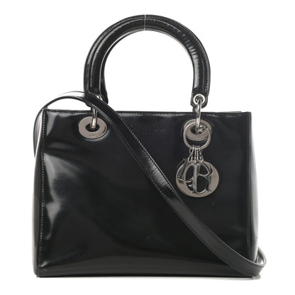 Christian Dior Glazed Calfskin Medium Lady Dior Black 1 of 15