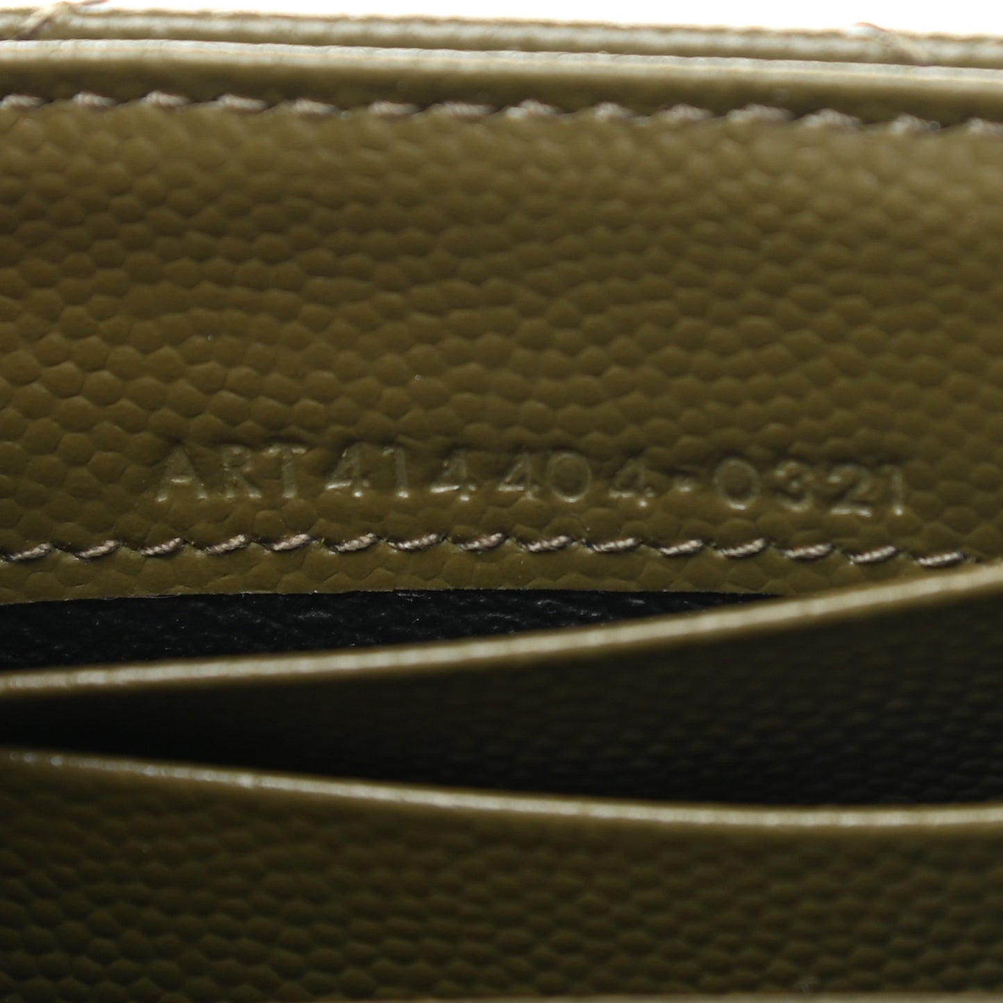 Grain De Poudre Matelasse Chevron Small Monogram Envelope Wallet Vert Kaki