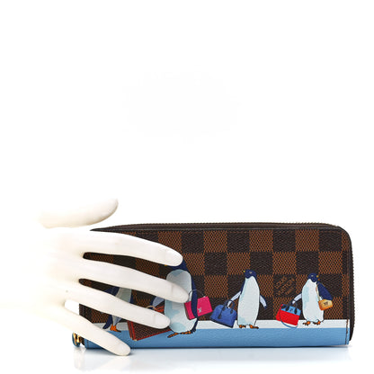 Louis Vuitton Damier Ebene 2017 Christmas Animation Clemence Wallet 2 of 11