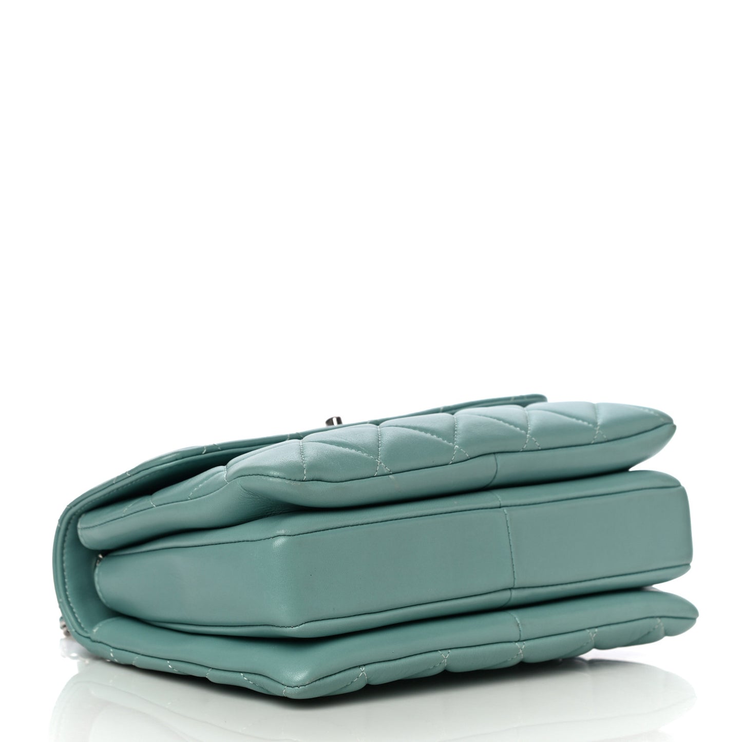 Lambskin Quilted Small Trendy CC Flap Dual Handle Bag Light Green