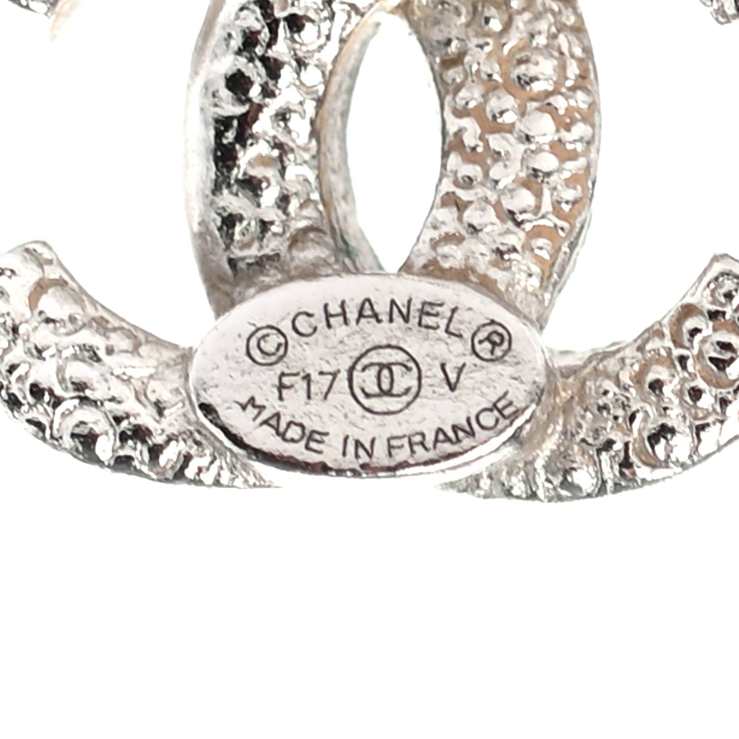 Chanel Crystal Mini Timeless CC Earrings Silver 4 of 4