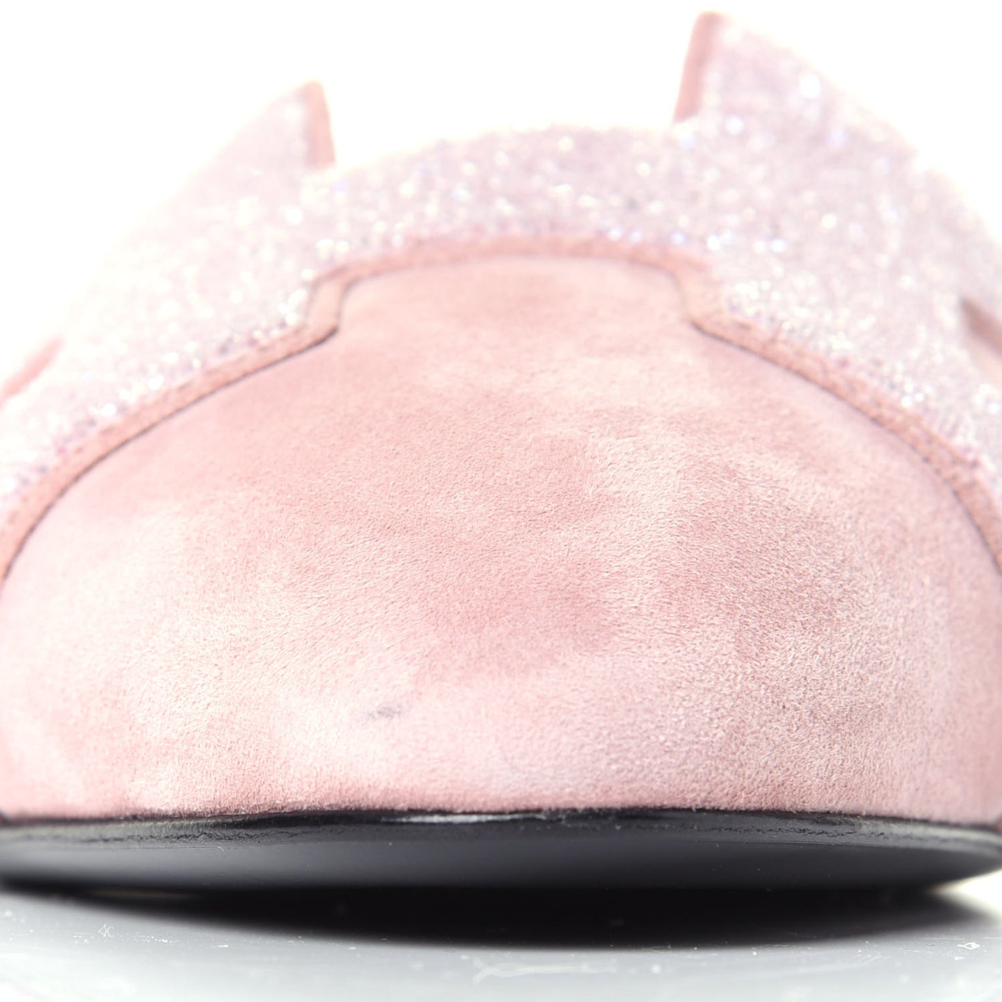 Suede Goatskin Crystal Roxane Mules 36 Rose