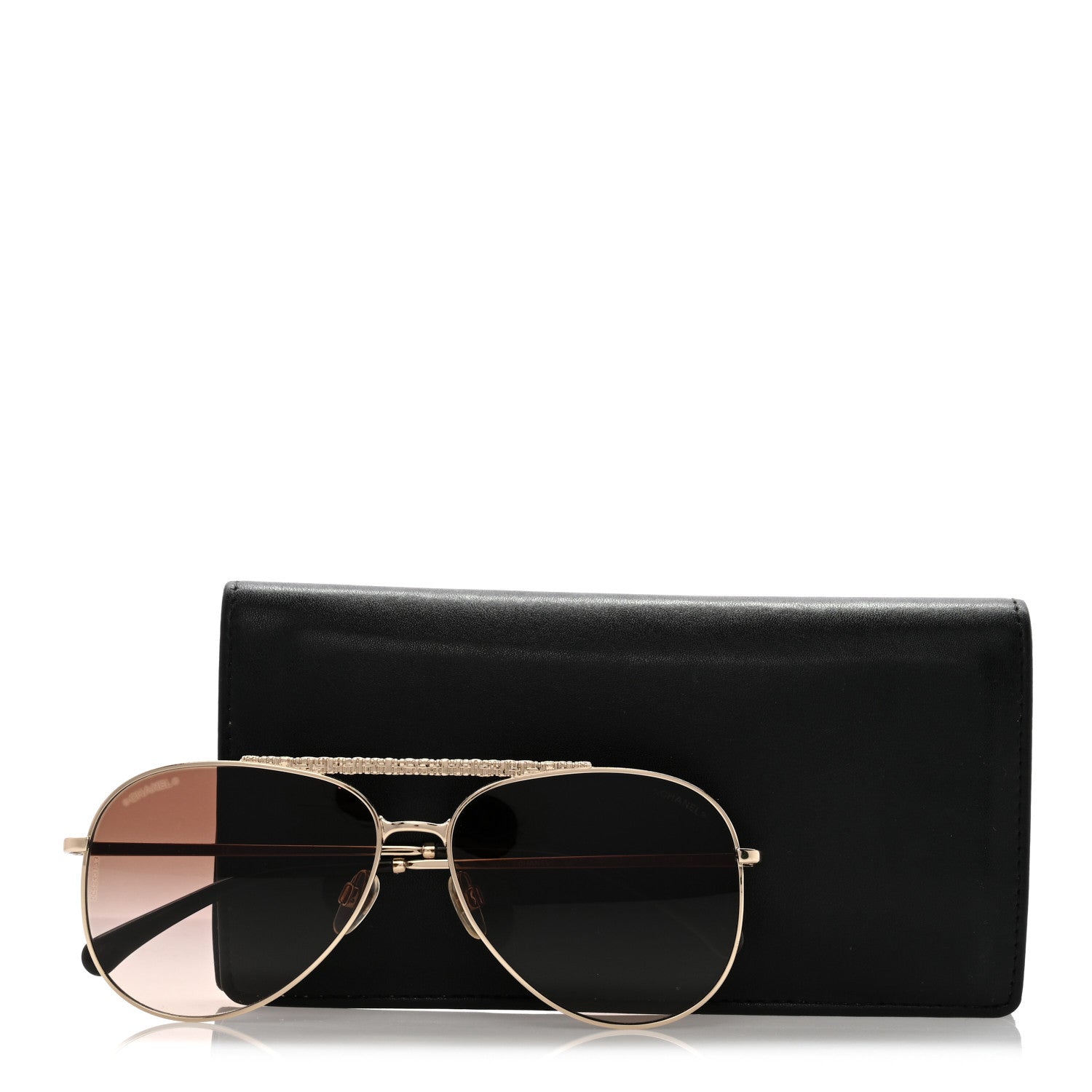 Chanel Aviator Metallic Pilot Sunglasses 4231 Gold 1818739