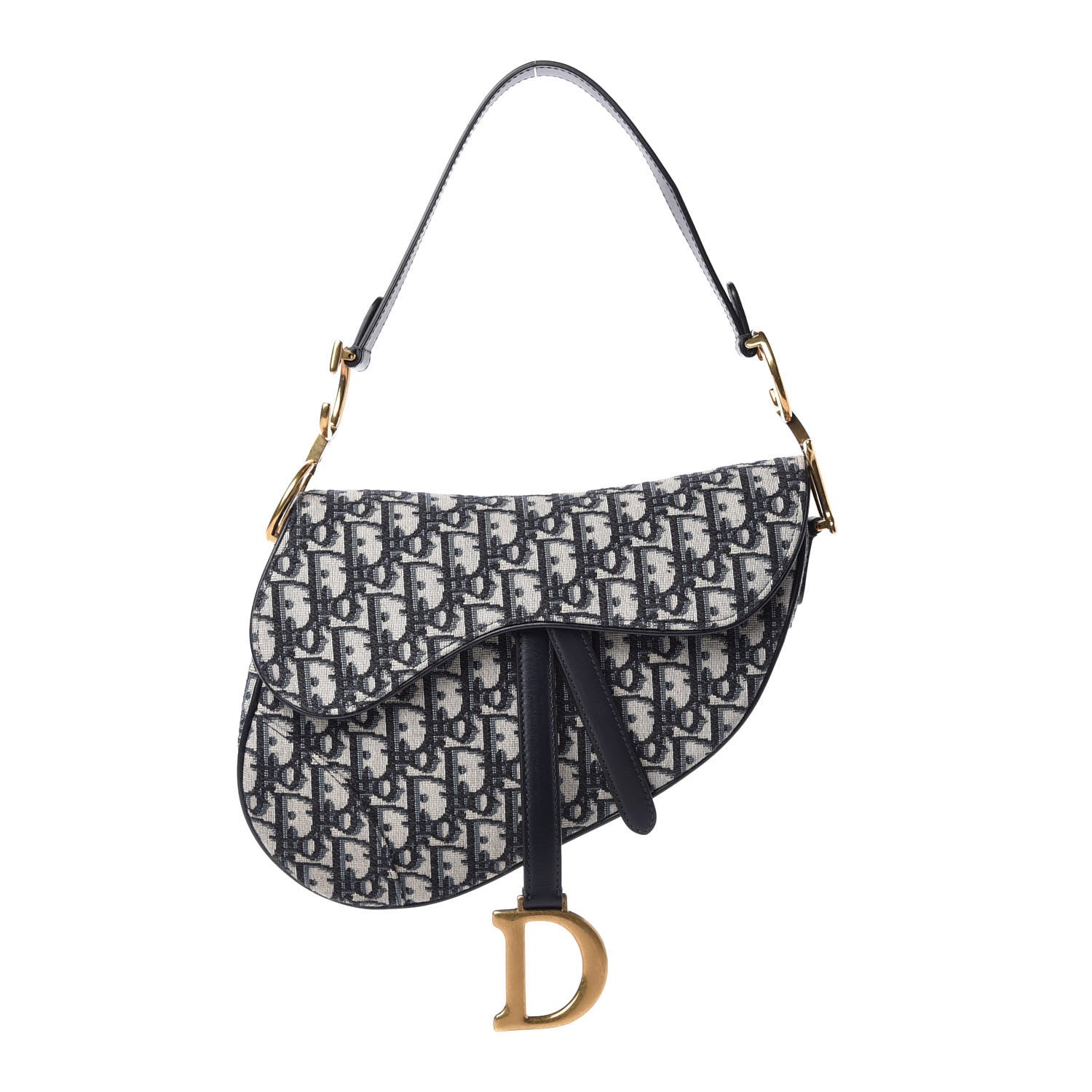 Christian Dior Oblique Saddle Bag Blue 1 of 9