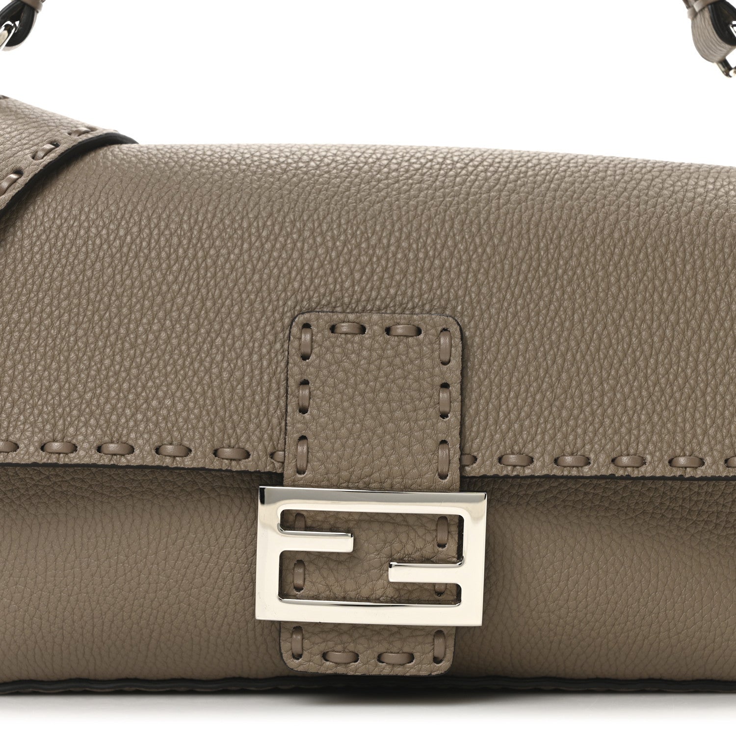 Fendi Cuoio Roma Sellerissima Nappa Sintetica Tape Stitch Baguette Corda 7 of 9