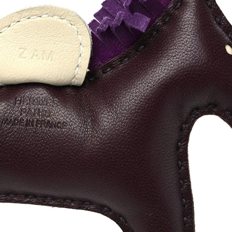 Milo Lambskin Grigri Rodeo Horse Bag Charm PM Rouge Sellier Craie Violet