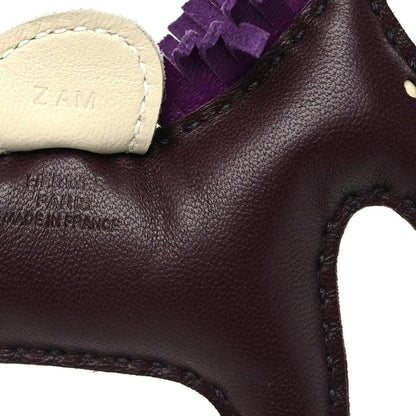 Hermes Milo Lambskin Grigri Rodeo Horse Bag Charm PM Rouge Sellier Craie Violet 3 of 7