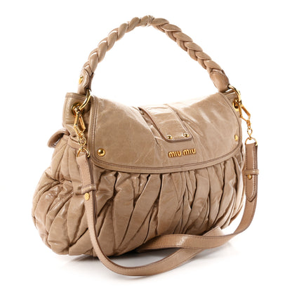 Miu Miu Nappa Matelasse Coffer Hobo Beige 3 of 10