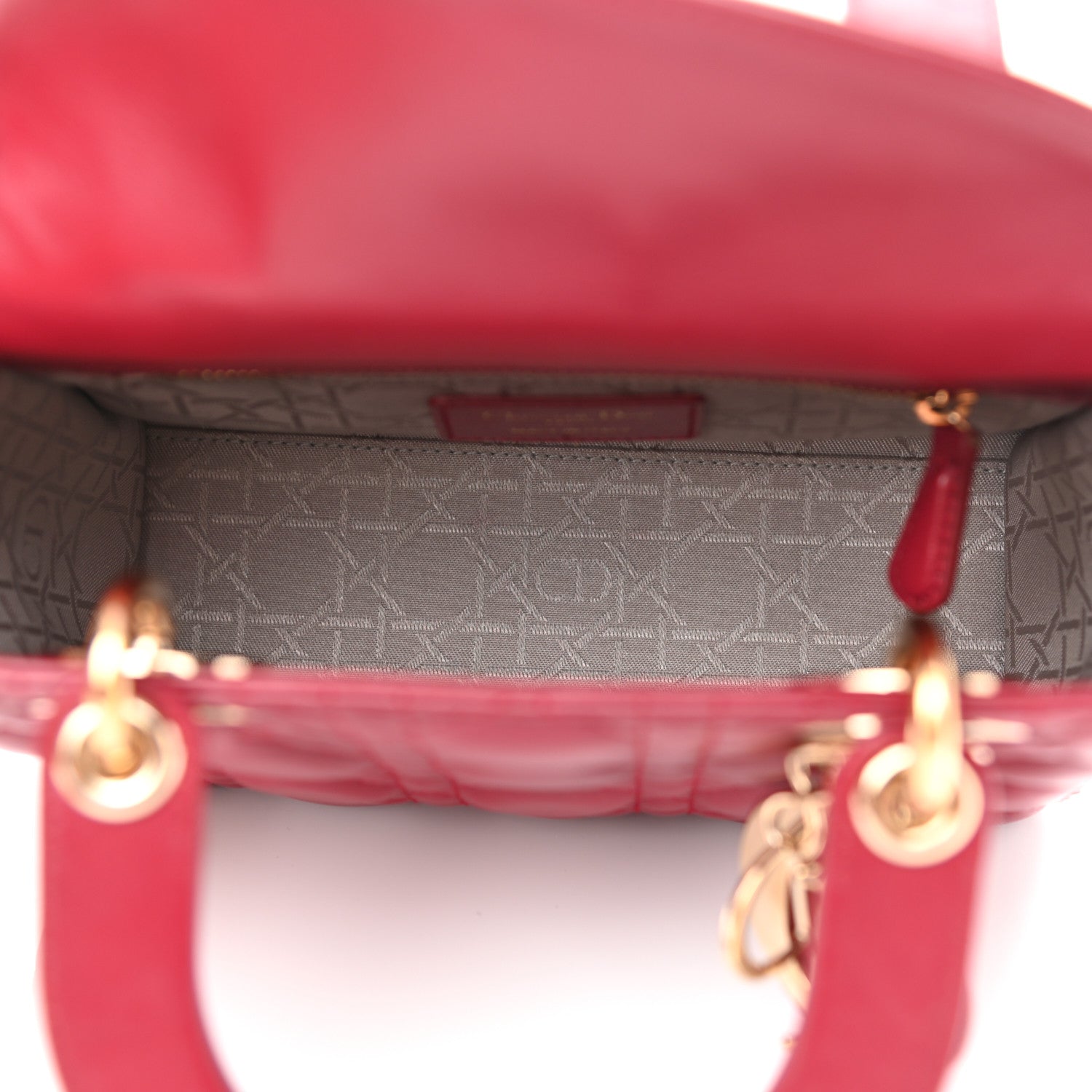 Christian Dior Lambskin Cannage Small Lucky Badges My Lady Dior Red 5 of 10