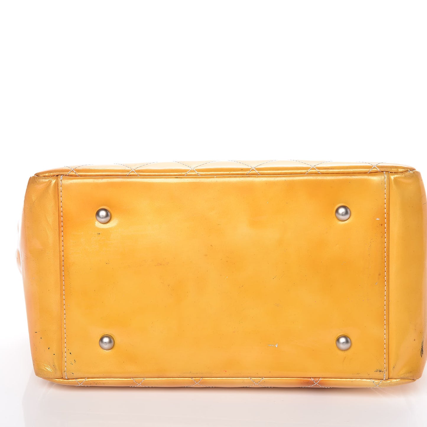 Patent Quilted Petit Timeless Tote PTT Yellow