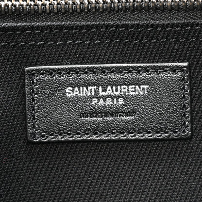 Saint Laurent Linen Calfskin Rive Gauche Tote Black 6 of 12