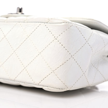 Chanel Iridescent Crumpled Calfskin Quilted Mini Rectangular Flap White 10 of 10