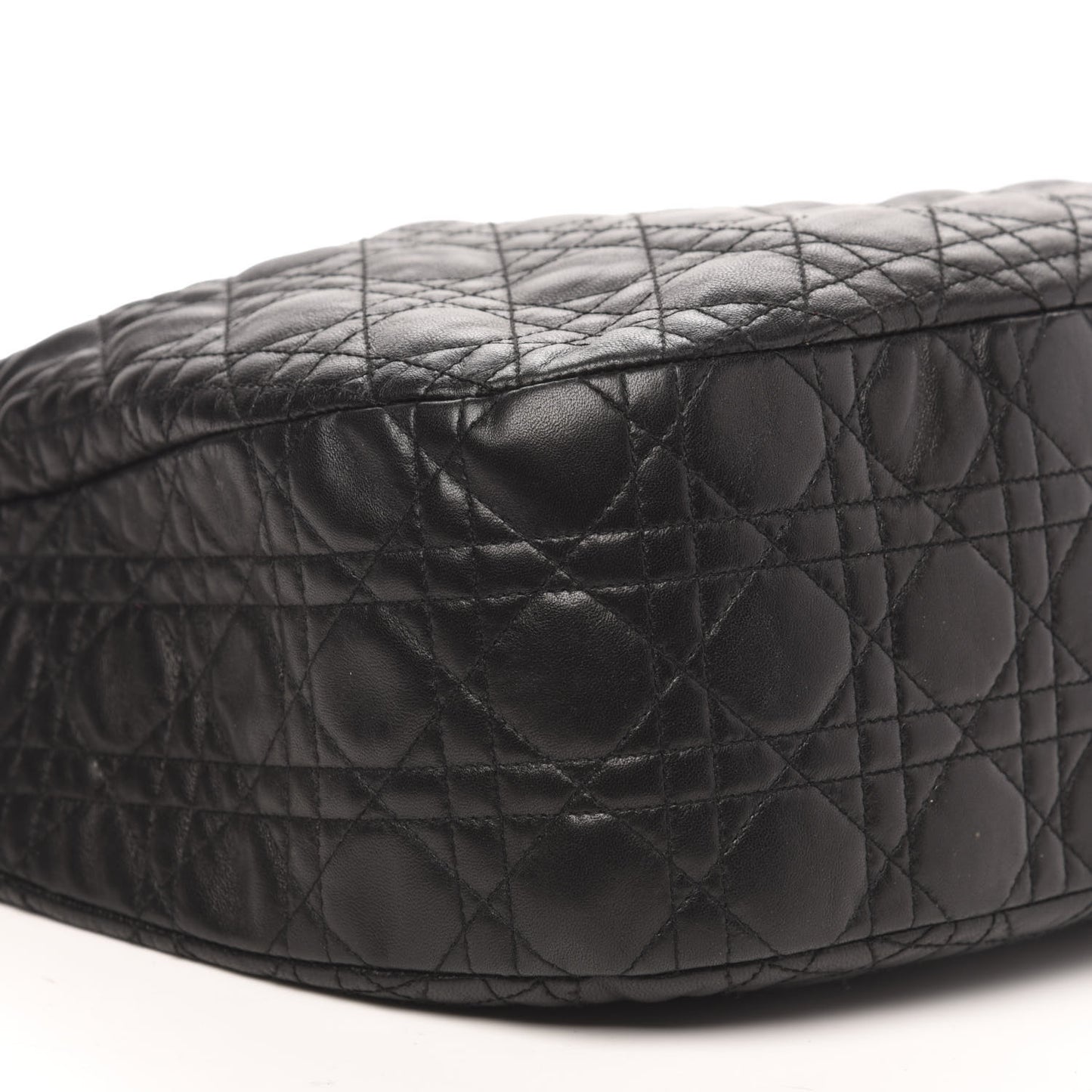 Lambskin Cannage Large Dior Soft Hobo Black