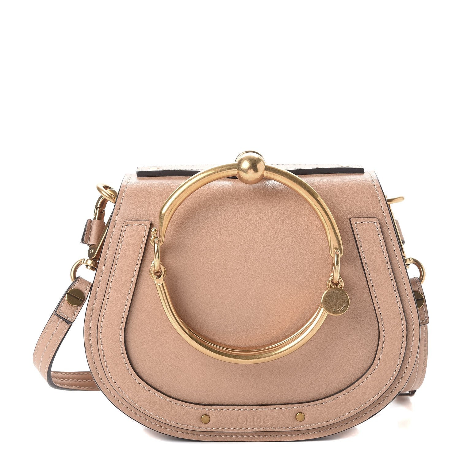 Chloe Calfskin Suede Small Nile Bracelet Bag Biscotti Beige 1 of 8