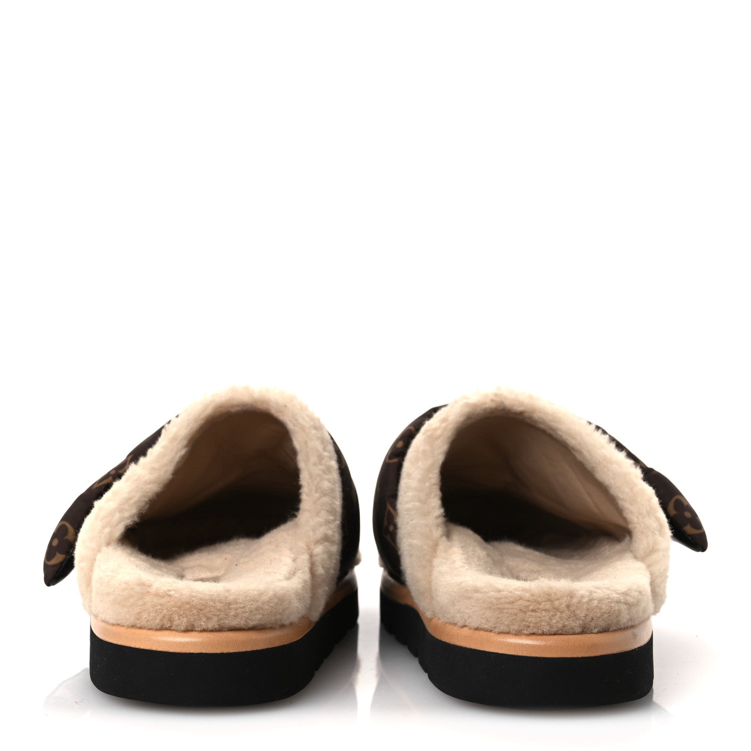 Louis Vuitton Nylon Monogram Shearling Pillow Comfort Mules 38 Cacao Brown 6 of 10