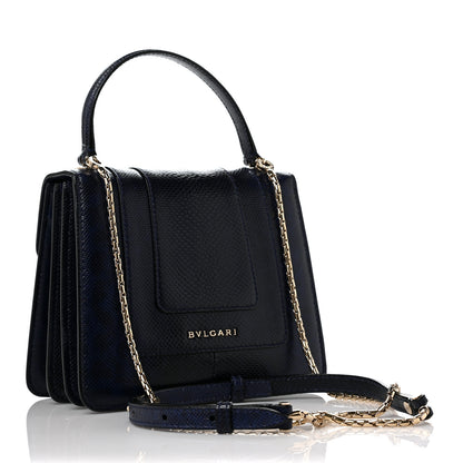 Bulgari Shiny Karung Serpenti Forever Top Handle Dark Blue 2 of 7