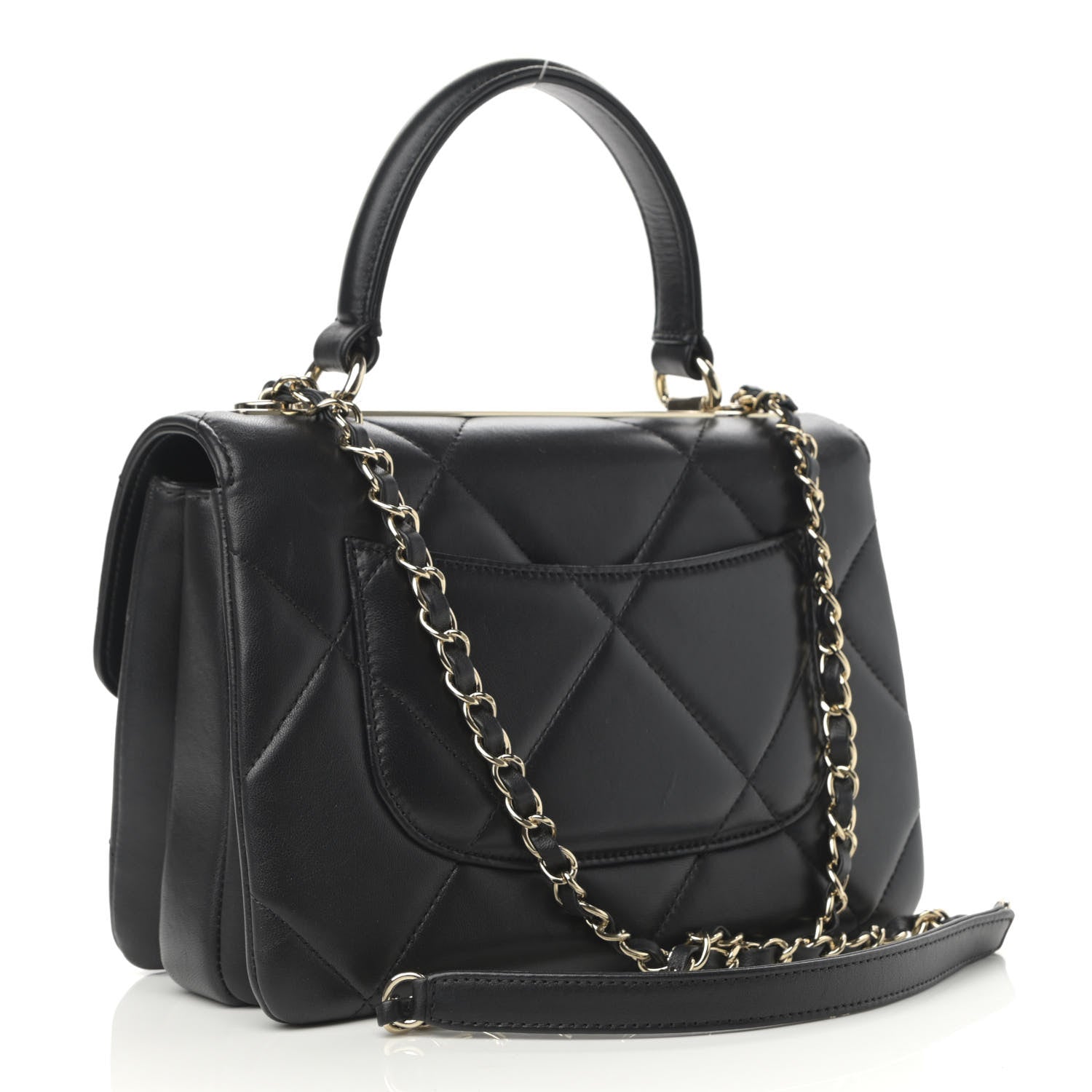Chanel Lambskin Quilted Small Trendy CC Dual Handle Flap Bag Black 3 of 13