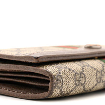 Gucci GG Supreme Monogram Web Ophidia Wallet On Chain Brown 9 of 14