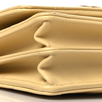 Chanel Lambskin Enamel Quilted Pending Clutch With Chain Yellow 9 of 11